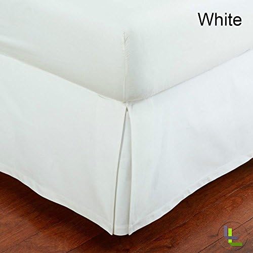 Super Quality 100% Egyptian Cotton 23 Inch (58 CM) Fall One Piece luxury Bed Skirt 500 Thread Count Solid Pattern (KING , White )