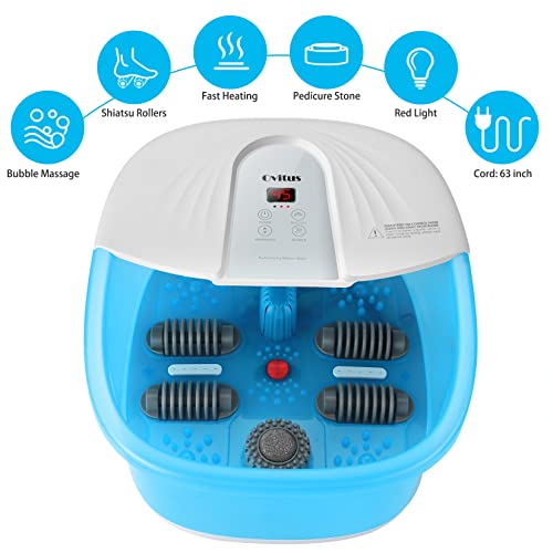 Ovitus Foot Spa Bath Massager with Heat and Massage Rollers, Foot Bath