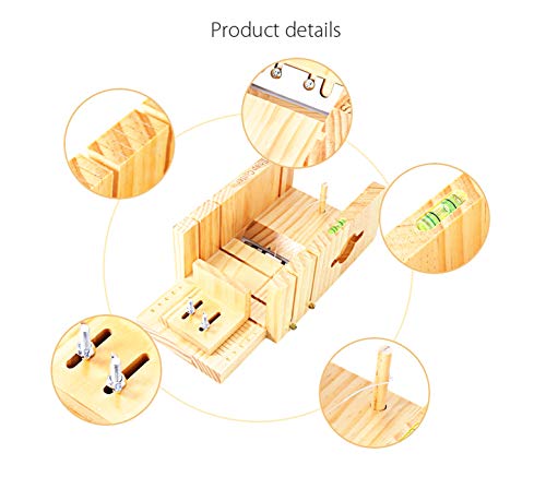 FantasyDay Adjustable Wood Soap Cutter Box Wire Cutter Slicer with Soap Beveler Planer Set + 1PC Rectangle Silicone Soap Loaf Mold and Wood Box + 1PC Straight Soap Cutter Soap Making Tool #2 - Thumbnail 5