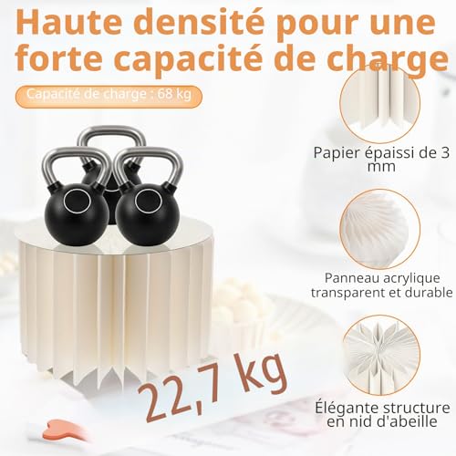 Set of 6 Folding Sideboard Cake Stand with 6 Round PVC Plates, Acrylic and Cardboard Cake Stand for Catering, Dessert, Jewellery, Figurines, Sweets, Food