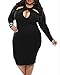 BIUBIU Women's Plus Size Sexy Long Sleeve Club Bodycon Bandage Midi Dress Black 2XL