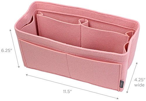 Pelikus Felt Purse & Tote Organizer Insert/Multi-Pocket Handbag Shaper (Large-Slender, Blush Pink)