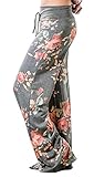 Artfish Women's Loose Baggy Yoga Long Pants Floral Printed Trousers Flowy Beach Pants