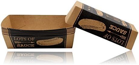64x Vintage Style Cardboard Hot Dog Trays