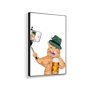 Framed Canvas Wall Art for Living Room, Bedroom Humorous Cat Canvas Prints for Home Decoration Ready to Hanging - 16x24 inches
