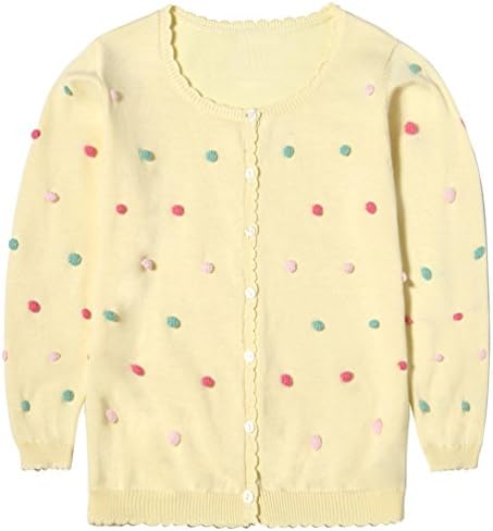 Dudebabe Little Girls Long Sleeve Button Front Knit Cardigan Sweater