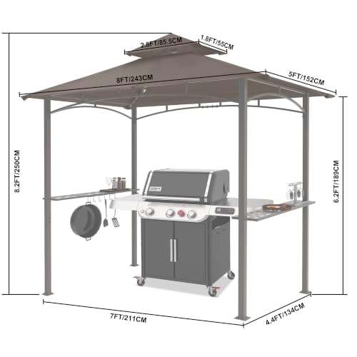 MASTERCANOPY 8x5 Grill Gazebo Review: Vented Roof Shelter with LED Lights image 21