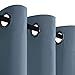 H.VERSAILTEX Elegant Grommet Blackout Thermal Insualted Solid Curtains/Drapes,Window Treatment Panels (Set of 2, Stone Blue, 52