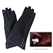 Women Touchscreen Phone Texting Polyester Windproof Winter Gloves one size fits all (Black)