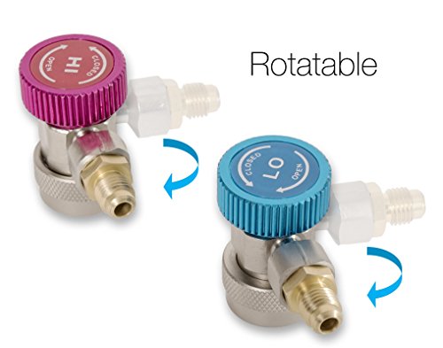 image for Kozyvacu Adjustable R134A Adapter Fittings Quick Coupler High Low AC F