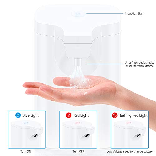 VEEAPE Alcohol Dispenser Automatic Hand Sanitizer Alcohol Spray, 350ml Non-Contact Sprayer Bottles Infrared Induction Touchless Soap Dispenser Auto Hands Free Liquid Pump