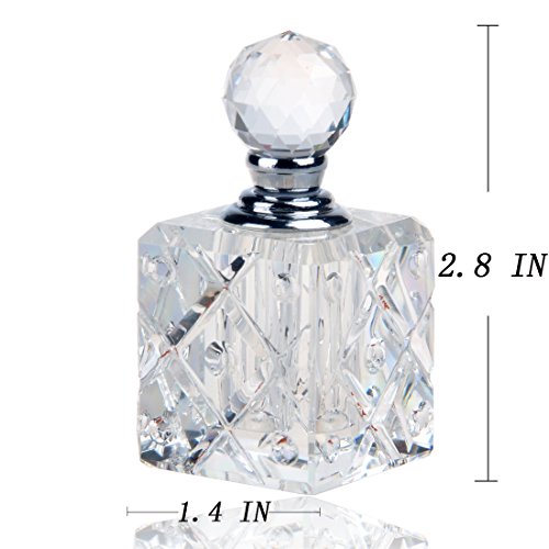 H&D Clear Cubic Carved Decor Refillable Perfume Bottle