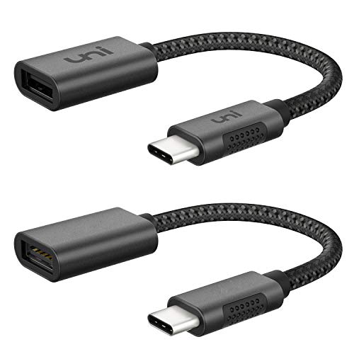 uni USB-C to USB Adapter, USB Type-C [Thunderbolt 3] to USB 3.0 Adapter OTG Cable Compatible for MacBook Pro 2019/2018/2017, MacBook, MacBook Air/iPad Pro 2018, and More USB-C Devices - Gray - 2 Pack