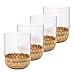 LA JOLIE MUSE Drinking Glasses Tumblers Cups 4 Pack, Premium Drinkware Set Gold Plated, Party Gifts