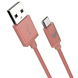 Micro USB Cable by Wanshine, Nylon Braided USB 2.0 A-Male to Micro B Cable, 3.3 Feet (1 Meter) - Rose Gold