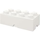 Room Copenhagen 8 LEGO Brick Box, White | LEGO Brick Storage Box Stackable Organizer Toy, Desk &amp; Shelf Storage 12.1 L Capacity Brick Size 8