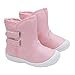 Kuner Baby Girls PU Leather Faux Fleece Rubber Soles Outdoor Warm Snow Boots (14.5cm(18-24months), Pink)