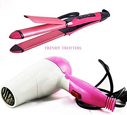 TRENDY TROTTERS NV- Professional 2-In-1 Hair Straightener/Curler 2009 and Foldable Dryer (Combo pack_1)
