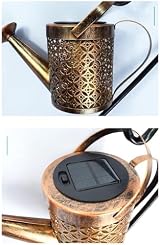 Lysliv Solar Watering Can Lights Outdoor Garden Retro Metal Hanging Lantern view 7