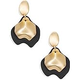 ZENZII Matte Metal Flower Petal Drop Earring for Women Girls