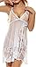 ADOREJOY Womens Babydoll Lingerie Set Plus Size Sleepwear(4XL,White)