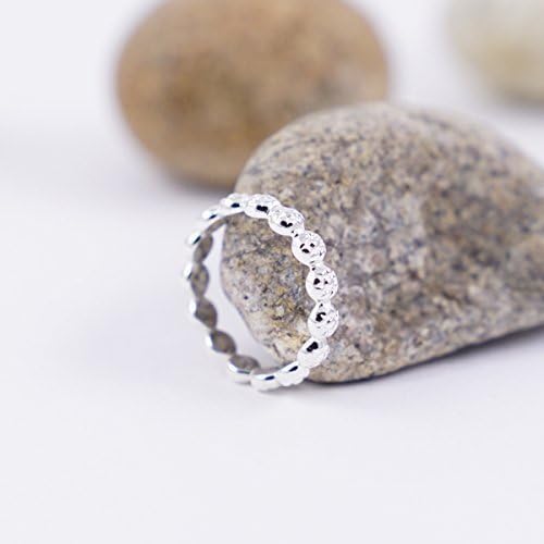 Daisy Size 6 Sterling silver stackable ring for women. Dainty flower band ring