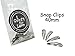 100 Snap Hair Clips - Silver Metal Tear Drop Shape with Hole - 40mm