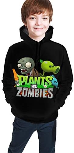 P lants and Z ombies Children Hoodie with Pocket 3D Print Hooded Sweatshirts