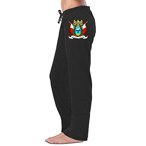 Women's Coat Of Arms Of Dubai Lycra Trousers Black Geek Sweatpants