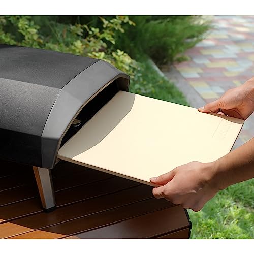 Mimiuo Rectangular Cordierite Pizza Stone for Ooni, for Preparing Bread, Tarte Flambée and Pizza, for Oven and Barbecue, Oven and Grill, Gas, 33 x 33 cm