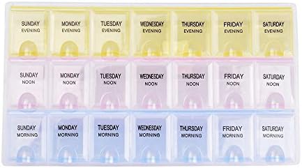 Generic Weekly Pill Organizer 7 Day 21 Slots Pill Medicine Storage Box Weekly Medtime Planner