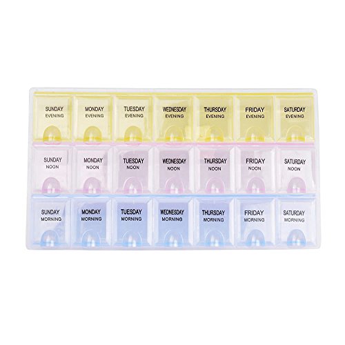 Generic Weekly Pill Organizer 7 Day 21 Slots Pill Medicine Storage Box Weekly Medtime Planner