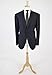 Brioni Luxurious Black Pinstriped 100% Wool Suit 55/44 Reg