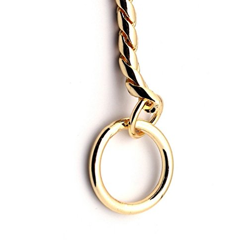SGODA Gold Dog Chain Collar Choke Pet Training Snake Collar with Heavy Links, 16 in, 3 mm