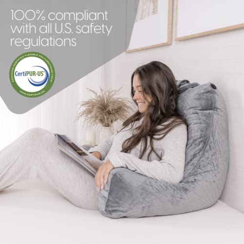 Milliard Extra Large Reading Pillow with Shredded Memory Foam, Wedge