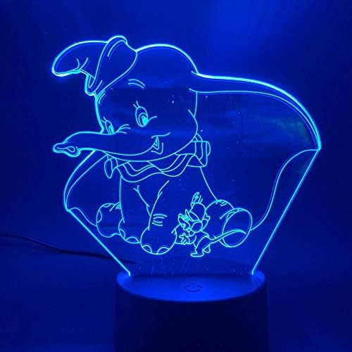 3D Led Night Light Lamp Dumbo Cute Baby Night Light Color Changing Indoor Decoration Kids Girl Boys Child Gift 3D Lamp Elephant