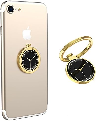 Cell Phone Finger Holder,AICOO phone stand holder Universal Grip Finger Car Mount Clock Shape Anti-Drop Phone Ring Grip 360 rotation for iPhone X 7 Plus Samsung LG Smartphones and Tablets,Gold