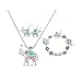Miraculous Garden Womens Vintage Silver Ethnic Tribal Elephant Boho Pendant Necklace Drop Earrings Link Bracelet Jewelry Sets