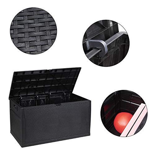Leisurelife Waterproof Desk Storage Box 120 Gallon Rattan