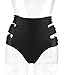 COCOSHIP Women's High Waist Side Straps Bikini Bottom Scrunch Butt Ruched Brief