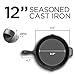 Westinghouse WFL100A Select Series Seasoned Cast Iron 12 Inch Skillet with Removable Silicone Handle Grip