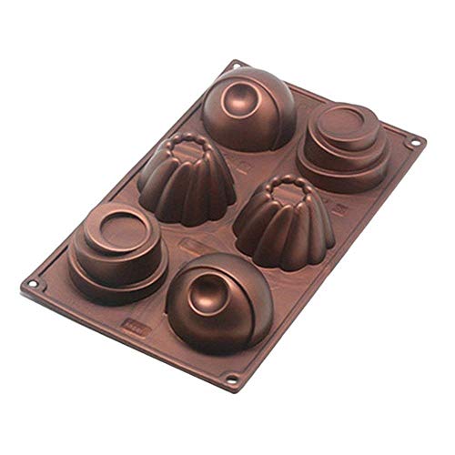 Wewin Silicone 6 Cavity Chocolate Cake Mold Tool for Baking Jelly Pudding Dessert Mousse Handmade Soap Frozen Ice