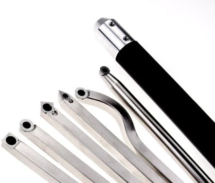 Woodturning Six Piece Carbide Tool Set with Multiple Interchangeable Handles (with 2 Handles)