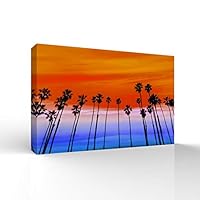 Canvas Wall Art The Palms Under The Sunset Canvas Prints Home Artwork Decoration for Living Room,Bedroom - 12x18 inches