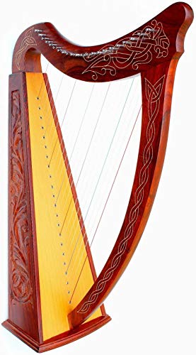 DEURA Celtic Irish Harp with CASE 22 Strings ROSEWOOD Lap FOLK DH-800