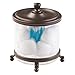 mDesign Traditional Bathroom Vanity Canister Jar for Cotton Balls, Swabs, Cosmetic Pads - Bronze/Clear