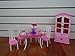 My Fancy Life Dollhouse Furniture - Dinning Room with 4 Chairs and Cabinet