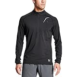 Mission Men's VaporActive Stamina Lightweight 1/4 Zip Long Sleeve Pullover, Moonless Night, Medium