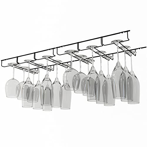 Wallniture Napa Under Stemware Rack, 13.5" Wine Glasses Holder