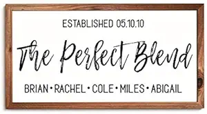 Tamengi Blended Family Wedding Gift-The Perfect Blend Sign-Blended Family Sign-Blended Family Name Sign-Home Sign